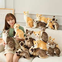 Simulation chat chien poupée réaliste en peluche courte peluche chat poupée en gros