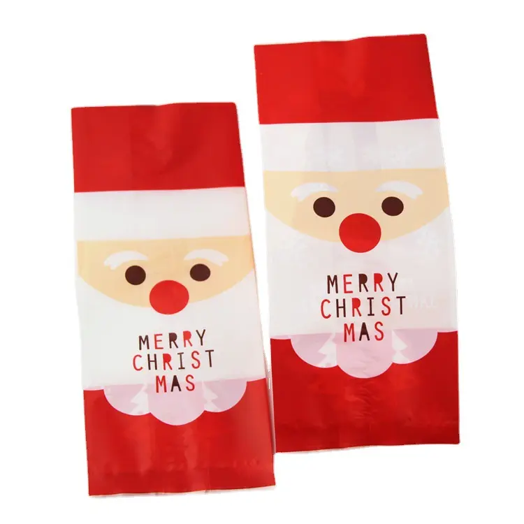 Santa Snowman padrão assar saco transparente plana bolso para lanches