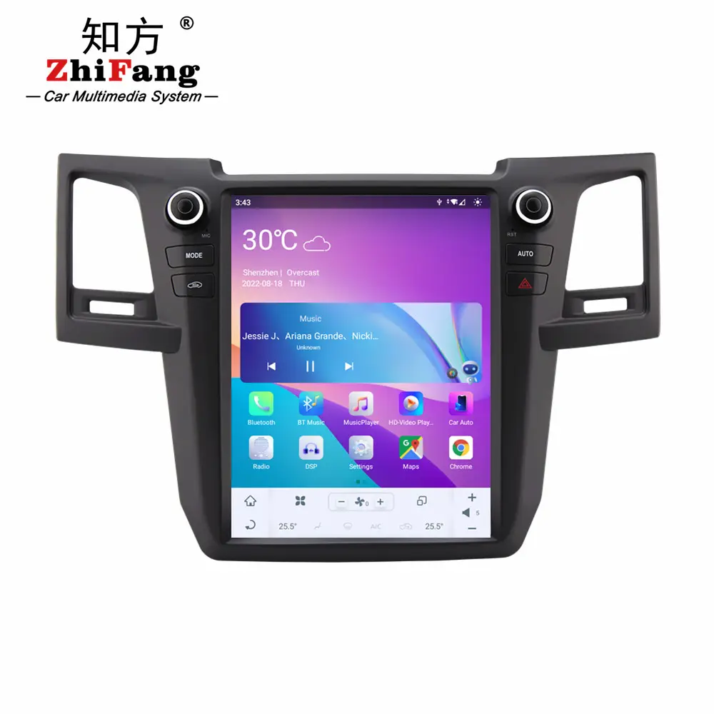 Araç DVD oynatıcı oynatıcı carplay GPS navigasyon araba radyo Stereo Toyota eski Hilux fortuner 12.1 inç tesla android 11