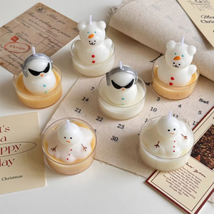 Christmas Novelty Handmade Shaped Snowman Scented <b>Tea</b> <b>Candles</b> for Kids Home Decor Multi-Occasion Crafts Including Diwali Easter - Product Image 1
