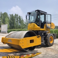 Machinerie de construction, mini-compacteur vibratoire diesel de 8 tonnes, rouleau compresseur routier, rouleau à asphalte à conduite manuelle, pneu en caoutchouc, pompe hydraulique Eaton