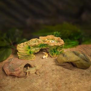 Multi-style hars aquariumdecoratie voor spinnen, slangen, schildpadden en reptielen; holen en schuilplaatsen voor reptielen. - Product Image 5