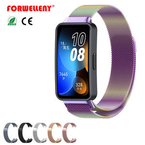 Paquete de accesorios Forwelleny, bandas de reloj inteligente de metal, <span class=keywords><strong>Correa</strong></span> magnética, pulsera Milanesa, pulsera de bucle para <span class=keywords><strong>Huawei</strong></span> Band 8 9 10 - Product Image 1