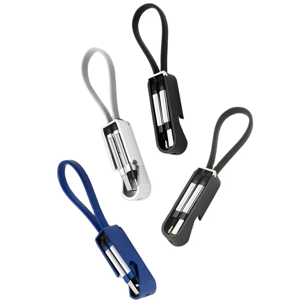 Cable USB de metal portátil 4 en 1 para grabado láser Cable USB de carga rápida tipo C para iPhone 15 Samsung S24 con abrebotellas