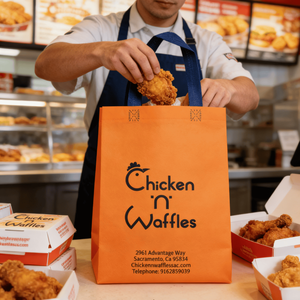 ถุงผ้าไม่ถักทอสำหรับไก่ทอด<span class=keywords><strong>เกาหลี</strong></span> ราคาประหยัด ถุงช้อปปิ้งผ้า ถุงผ้าหิ้วแบบมีหูหิ้วและโลโก้สำหรับเสื้อผ้า - Product Image 3