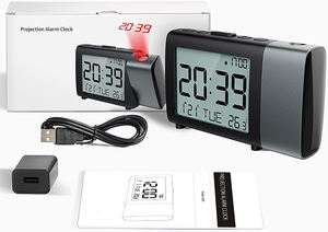 Réveil de table portable avec rétro-éclairage réglable et affichage calendrier réveil à <span class=keywords><strong>projection</strong></span> laser pour mur de <span class=keywords><strong>plafond</strong></span> de chambre - Product Image 6