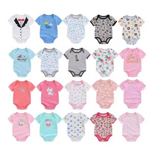Nuevo Estilo de Ropa de Verano para Bebés, Mamelucos de Algodón de Manga Corta para Bebés, Colores y Estampados Aleatorios, Bodys - Product Image 1