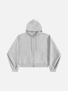 Sudadera con capucha extragrande para hombre, de algodón y forro polar, con cremallera, bolsillos, estilo casual urbano, OEM personalizado - Product Image 1