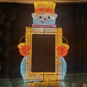 Muñeco de nieve en forma de LED Navidad Luz de nieve Interrative Photo Op 3D Muñeco de nieve Atracciones Escultura Motivo Luz - Product Image 1