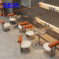 Ensemble de canapé et de chaises de salle à manger en acier inoxydable moderne SEM pour restaurant occidental et cantine d'hôtel
