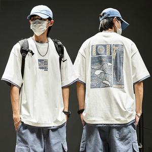 Haut tricoté personnalisable style streetwear d'été pour couple, effet deux-pièces, en <span class=keywords><strong>polyester</strong></span>/<span class=keywords><strong>coton</strong></span>, coupe oversize et col rond, avec logo personnalisé - Product Image 2