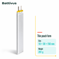Batterie LiPo BATTIVUS 3.7V 10000mAh en pochette 1059156 pour aspirateur sans fil, vente en gros 10Ah Slim OEM ODM