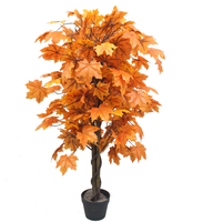 Bonsaï artificiel en plastique presque naturel, feuilles d'érable orange, arbre d'automne pour la décoration intérieure, résistant aux UV, durable