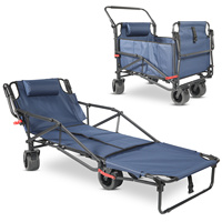 Chaises de plage pliantes portables OEM à quatre roues, vélo pliant convertible, structure en maille, tissu