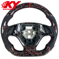Volant sport racing personnalisé en fibre de carbone forgée rouge et cuir noir pour Chevrolet Corvette C7 ZR1 Camaro SS ZL1