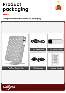 Nuovo pannello professionale per terapia rosso e vicino all'infrarosso 5 lunghezze d'onda | Luce Desktop con telecomando per alleviare il dolore e benessere - Product Image 6