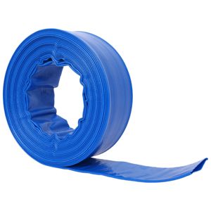สายยางรีฟลักซ์สำหรับสระว่ายน้ำ PVC เสริมแรงสีน้ำเงิน ขนาด 1-1/2 นิ้ว แบน 2.6 นิ้ว กว้าง 50 ฟุต สำหรับงานหนัก ใช้ได้กับสวนและสระว่ายน้ำ - Product Image 6