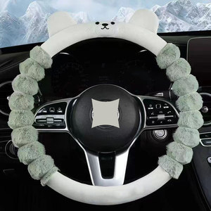 Housse de <span class=keywords><strong>volant</strong></span> <span class=keywords><strong>en</strong></span> <span class=keywords><strong>fourrure</strong></span> d'ours rose <span class=keywords><strong>en</strong></span> gros pour voiture, housse de <span class=keywords><strong>volant</strong></span> décorative pour voiture, housse de <span class=keywords><strong>volant</strong></span> universelle de 38 cm - Product Image 3