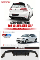 Kit carrosserie Perfiply en fibre de carbone véritable, diffuseur arrière à quatre sorties pour Volkswagen Vw Golf 7 Mk7 GTI 2013-2016, 4 sorties d'échappement