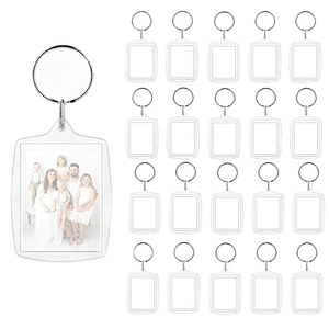 Acrylic Rectangle Photo Keychain <b>Blank</b> Digital Printing DIY Souvenir Light <b>Weight</b> Transparent Zinc Alloy Key Ring - Product Image 1