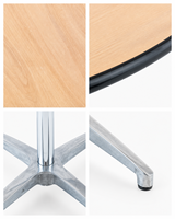 Table de cocktail d'extérieur au design moderne, table de bar portable pour événements avec plateau en contreplaqué, structure en métal, durable et facile à nettoyer