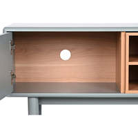 Meuble TV MDF PU Gris 140x40x55