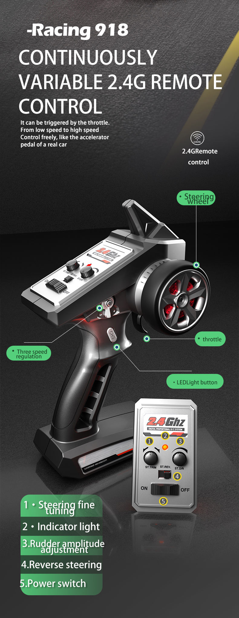 SG918MAX 1:16 4WD RC Car 70KM/H Brushless Motor Remote Control Cars  High-Speed Off-road Climbing Vehicle Wtith LED Light