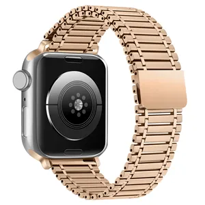 Correa Magnética de Acero Inoxidable para Reloj Inteligente, Accesorio para Apple Watch Series, 20/22mm