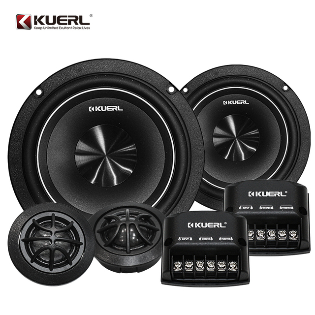 6.5 Inch 2-Way Component Car Audio Speaker with 3-Way Design 40W RMS Power Made of Iron