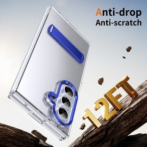 เคสโทรศัพท์ใสแฟชั่นบางเฉียบสำหรับ Samsung Z Fold 8 7 6 5 4 3 พร้อมแถบรองรับ ป้องกันหน้าจอ ป้องกันการกระแทก ฝาหลังแข็ง - Product Image 4