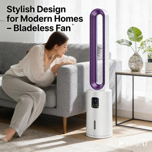 Ventilador de Torre sin Aspas de 21 Pulgadas, Purificador de Aire, 70W, Alta Velocidad, Silencioso, Eficiente Energéticamente, Control Remoto, Seguro para Bebés y Mascotas - Product Image 2