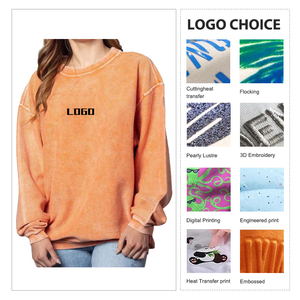 Sudadera de cuello redondo con logotipo personalizado para niñas, Jersey acanalado de verano de tela de algodón y PANA con bordado de chenilla al por mayor - Product Image 3