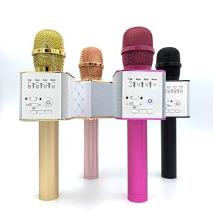 2020 Hot Selling Q9 Wholesale Wireless BT <b>Microphone</b> With Controllable Led Lights and Speaker - Product Image 5