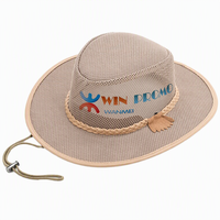 Chapeau de cowboy respirant pour hommes et femmes, chapeau de paille à large bord pour la protection solaire, chapeau d'été pour le safari en plein air, chapeau de plage, logo personnalisé, protection UV