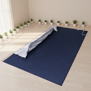 <span class=keywords><strong>Tapis</strong></span> tissé bleu et noir à bordure noire, avec envers antidérapant, idéal pour <span class=keywords><strong>sous</strong></span> le <span class=keywords><strong>bureau</strong></span>, zone de jeux ou chambre d'enfant, revêtement de sol sûr - Product Image 3