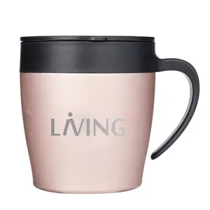 Per ufficio regalo 330ml/11oz in acciaio inox tazza di acqua da caffè potabile con impugnatura e tappo scorrevole