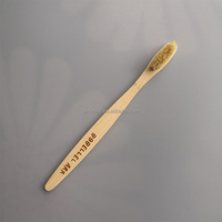 Brosse à dents en poils de sanglier naturels, brosse à dents en bambou avec logo laser personnalisé