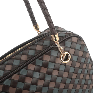 Sam Túi xô da chính hãng Túi xách nữ dệt hai màu vai có khóa kéo gối đeo chéo sức chứa lớn Túi xách nữ - Product Image 4