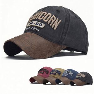 Wholesale <b>Mens</b> Custom Sports <b>Cap</b> Washed PU Brim Two Tone Leisure <b>Baseball</b> <b>Cap</b> With Embroidery - Product Image 1