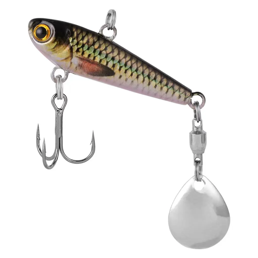 Spin Tail Vib3D Spray Painting Fishing Lure Simulation Fish Scale Bionic Iron Plate Lure Sea Fishing Perch