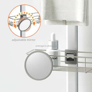 WIREKING Étagère de Douche d'Angle à Tension Réglable 74-106 Pouces, en Aluminium Inoxydable, 4 Niveaux, pour Rangement de Salle de Bain, Organisateur de Shampoing - Product Image 3