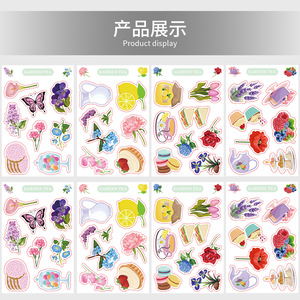 8PCS Colorful Flower Dessert Party Decorative <strong>Decals</strong> Construction Repair Tools Cartoon rainbow <strong>Horse</strong> Sticker Sheet - Product Image 3