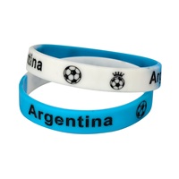 Pulsera de Silicona con Bandera de Fútbol, Brazalete con Bandera Mundial para Partidos Internacionales, Personalizable