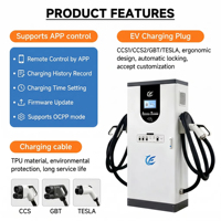 Nouvelle station de recharge rapide pour véhicules électriques DC 80kW~90kW, CCS2/SAE J1772/CHAdeMO en option, chargeur commercial à montage au sol avec OCPP 1.6J