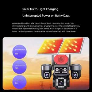 Caméra Dôme Solaire 4K 20MP 4G <span class=keywords><strong>SIM</strong></span> 4 Objectifs AOV Vision Nocturne Couleur Intégrale Capteur CMOS Détection de Mouvement Cloud SD - Product Image 2