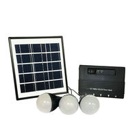 Panneau solaire portable 3W Ampoules Système d'éclairage solaire Lumière d'urgence portable Chargeur de téléphone Lampes de camping