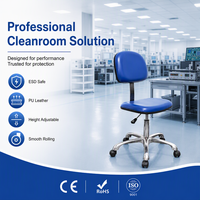 Chaise antistatique Leenol ESD en cuir PU de qualité salle blanche, sans accoudoirs, pour laboratoire de test électronique