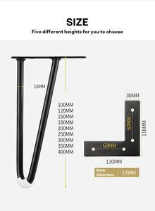 Bán Buôn Tự Làm Nhiệm Vụ Nặng Nề Công Nghiệp Kim Loại Màu Đen Kẹp Tóc Bảng Chân Vàng Cà Phê Ăn Uống Gang Đen Kẹp Tóc Bàn Cà Phê Chân - Product Image 6