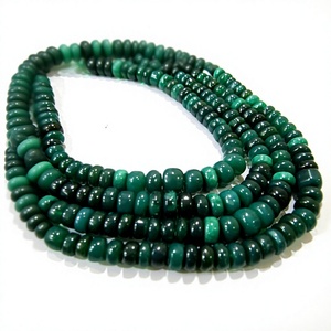 Perles en onyx vert naturel, calcédoine, rondes, lisses, 7 à 12 mm, 8 pouces - Product Image 1