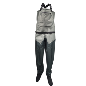 Waders de pêche à la mouche de haute qualité 100% imperméables à 3 couches avec bottes Tissu respirant Waders de poitrine pour les sports nautiques associés - Product Image 2